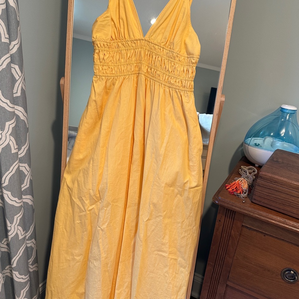 Yellow Spaghetti strap Maxi Dress